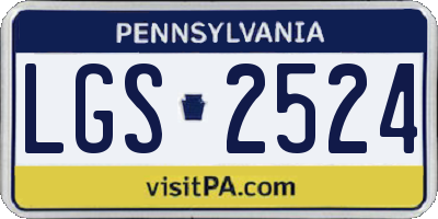 PA license plate LGS2524