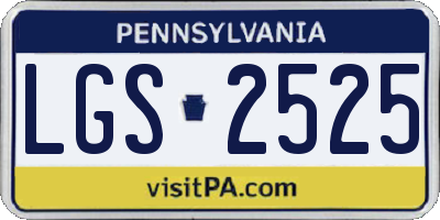 PA license plate LGS2525