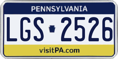PA license plate LGS2526