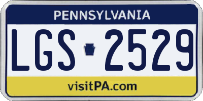 PA license plate LGS2529