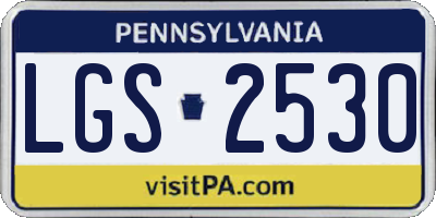 PA license plate LGS2530