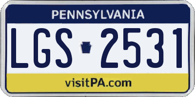 PA license plate LGS2531