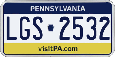 PA license plate LGS2532