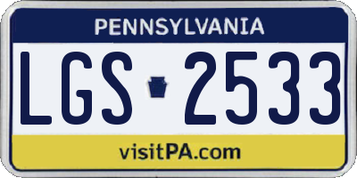 PA license plate LGS2533