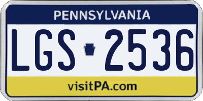 PA license plate LGS2536