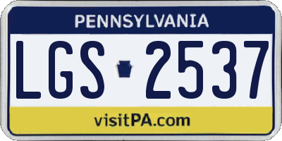 PA license plate LGS2537