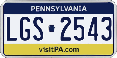 PA license plate LGS2543