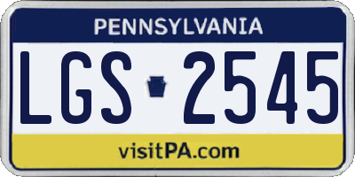 PA license plate LGS2545