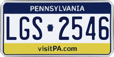 PA license plate LGS2546