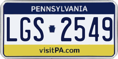PA license plate LGS2549