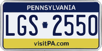 PA license plate LGS2550