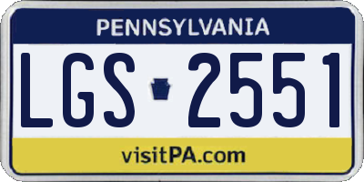 PA license plate LGS2551