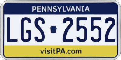 PA license plate LGS2552