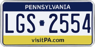 PA license plate LGS2554