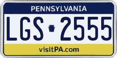 PA license plate LGS2555