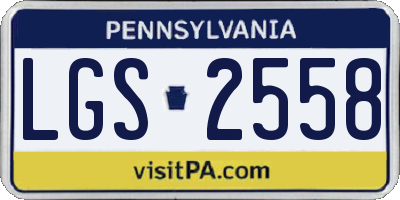 PA license plate LGS2558