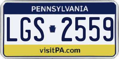 PA license plate LGS2559