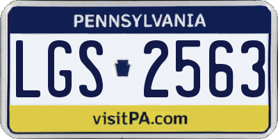 PA license plate LGS2563