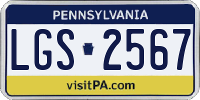PA license plate LGS2567