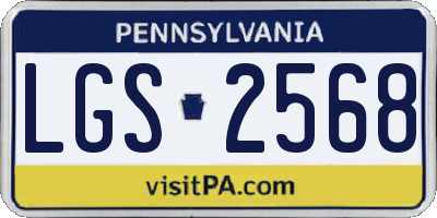PA license plate LGS2568