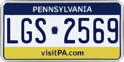 PA license plate LGS2569