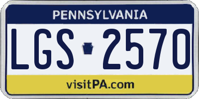PA license plate LGS2570