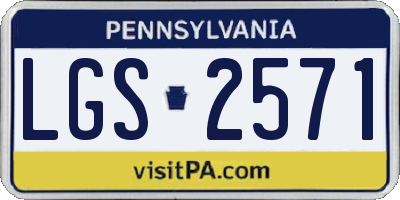 PA license plate LGS2571