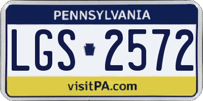 PA license plate LGS2572