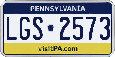 PA license plate LGS2573