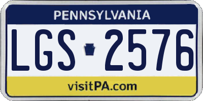 PA license plate LGS2576