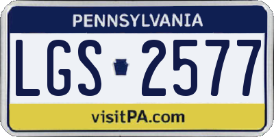 PA license plate LGS2577