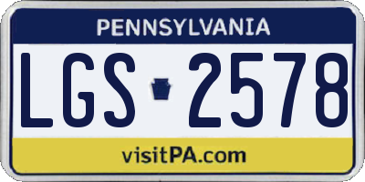 PA license plate LGS2578