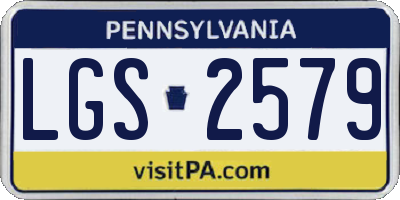 PA license plate LGS2579