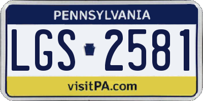 PA license plate LGS2581