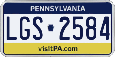 PA license plate LGS2584
