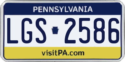 PA license plate LGS2586