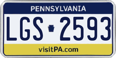PA license plate LGS2593