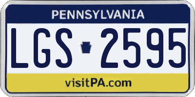 PA license plate LGS2595