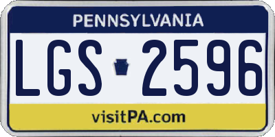 PA license plate LGS2596