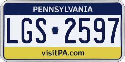 PA license plate LGS2597