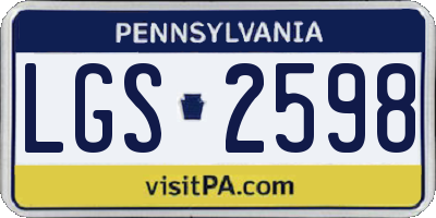 PA license plate LGS2598