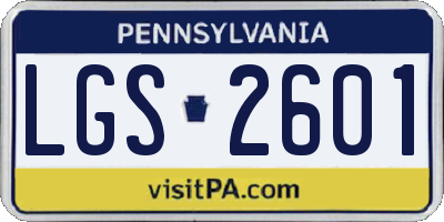 PA license plate LGS2601