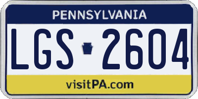 PA license plate LGS2604