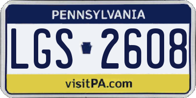 PA license plate LGS2608