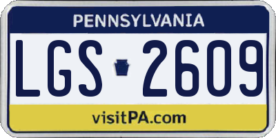 PA license plate LGS2609