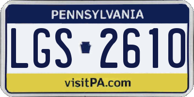 PA license plate LGS2610