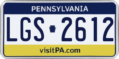 PA license plate LGS2612