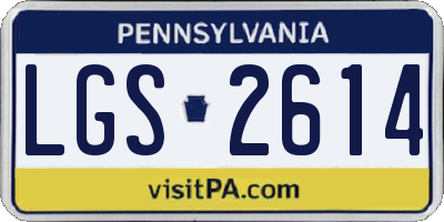 PA license plate LGS2614