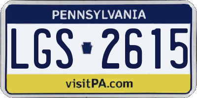 PA license plate LGS2615