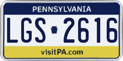 PA license plate LGS2616
